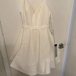 Mac Duggal White Mini Dress